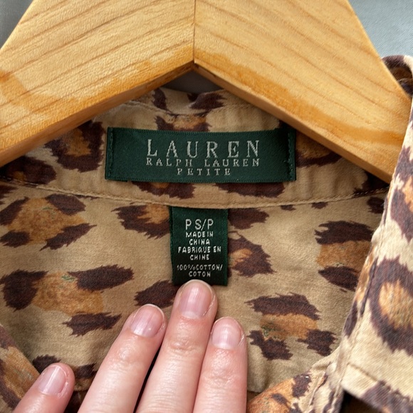 Ralph Lauren Petite animal print button down - Picture 2 of 3